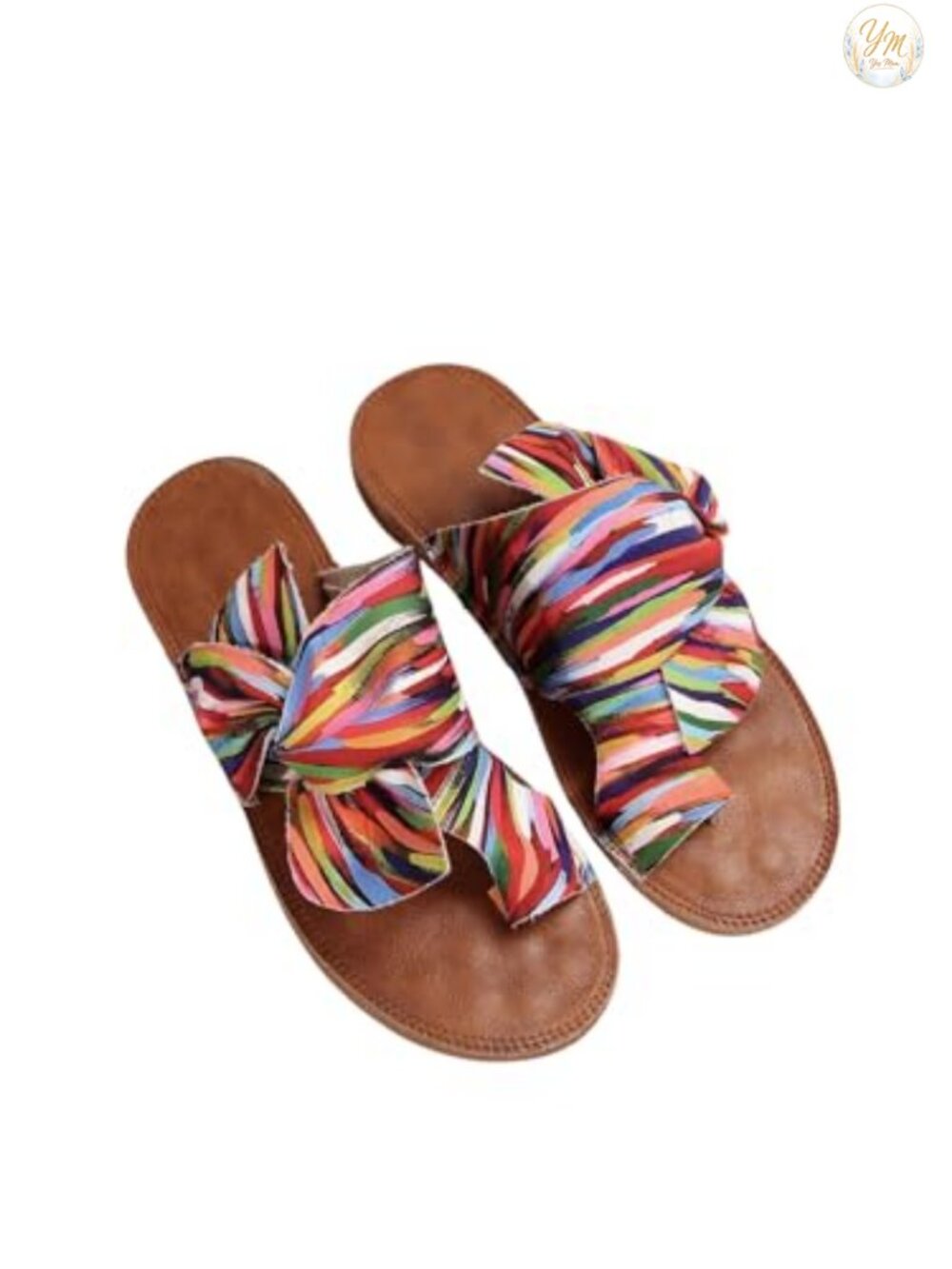 Women's Dressy Flat Sandals Bow Tie Thong Slides Vacation Beach Summer